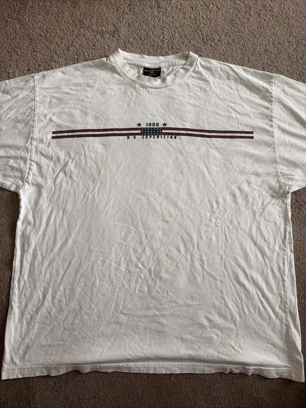 US Expedition 1959 Y2K Vintage American Flag Shirt XL